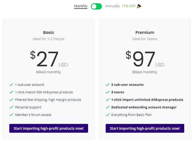 best-shopify-dropshipping-suppliers-18-SaleHoo-pricing