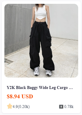 Fashion (Black)Dropshipping Cargo Pants Women Pants Strong Elastic