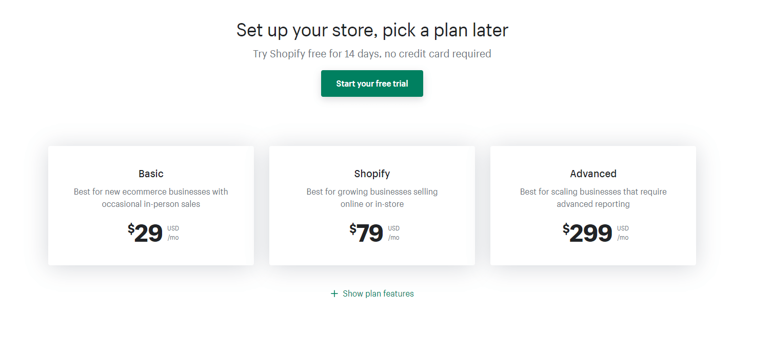 Pricing Strategy for the Shopify Platform