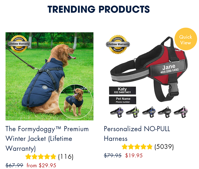 top-shopify-stores-7-for-my-doggy-lifetime-warranty
