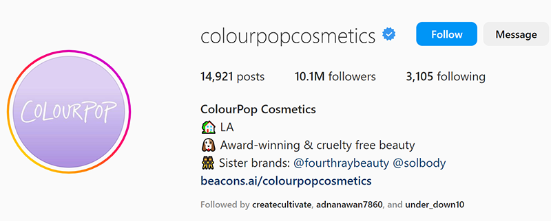 top-shopify-stores-19-colourpop-instagram